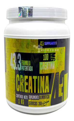 Imagen 10 de 12 de Creatina 1 Kg 200 Servicios 43 Supplements