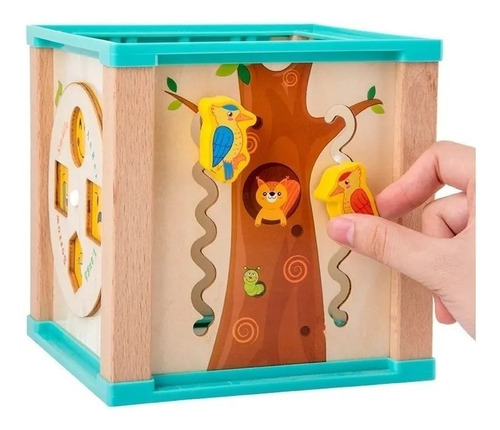 Imagen 8 de 10 de Juguete Cubo De Madera Puzzle Laberinto Didáctico Montessori