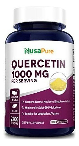 Quercetina 1000 Mg - 200 Cápsulas Vegetales