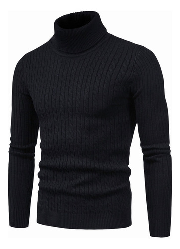 Sweater Tejido Cuello Alto Moda Para Hombre Invierno Tortuga