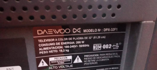 Imagen 3 de 5 de Televisor Plasma 32 Pulgada Daewoo Original A Reparar