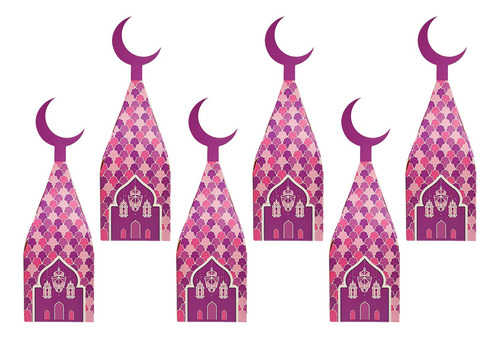 6 Cajas De Dulces Eid Mubarak, Bolsa De Recuerdo De Púrpura
