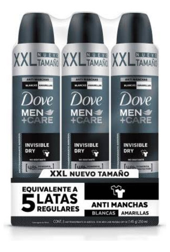 Antitranspirante Desodorante Dove Men Care Dry Xxl 3pz 250ml