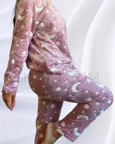 Imagen 4 de 9 de Pijama Polar Suave Mujer Invierno