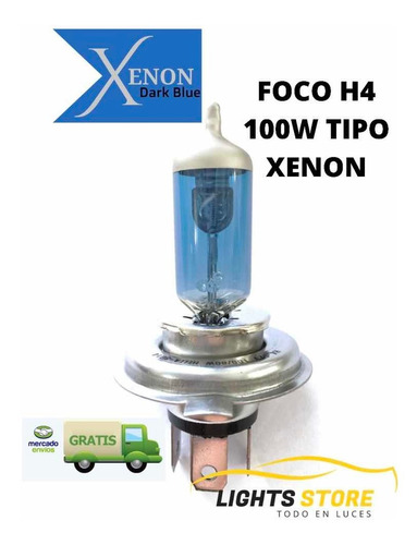 Par Focos  H4 Tipo Xenón 100w  Dark Blue Envio Gratis 