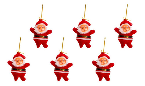 Mini Papai Noel Pendente De Árvore Natal Noel 6 Cm 12 Peças