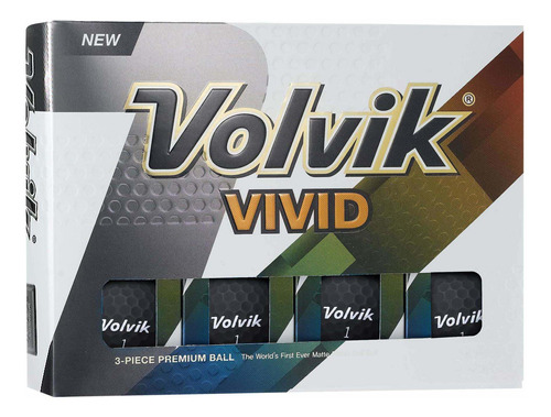 Volvik Vivid Pelota Golf Color Acabado Mate Docena