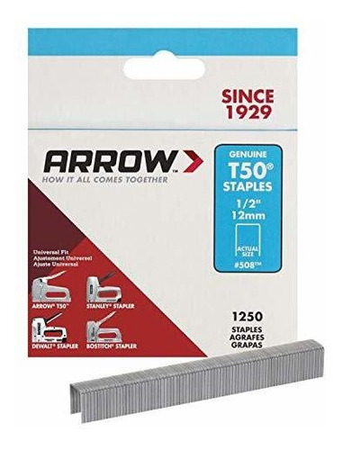 Grapas Arrow 508 Genuinas T50 De 1/2 Pulgada, Paquete De 125