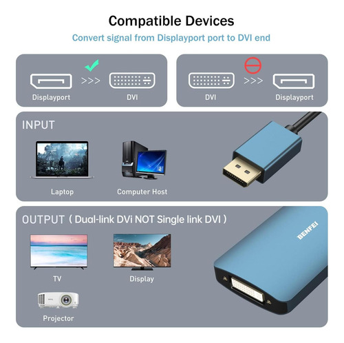 Incluye Adaptador Displayport A Dvi Dvi-d De Doble Enlace Co