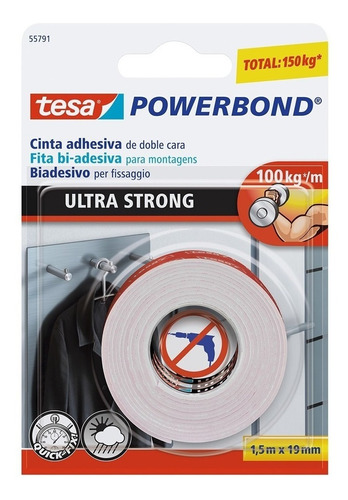 Cinta Doble Faz Ultra Strong Tesa 19mmx1.5m