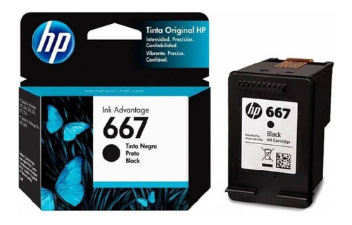 Imagen 2 de 6 de Cartucho De Tinta Hp 667 Negro Original Ink Advantage