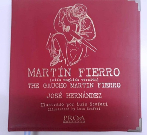 Martin Fierro Ilustrado Edicion Lujo Tapa Cuero Rojo