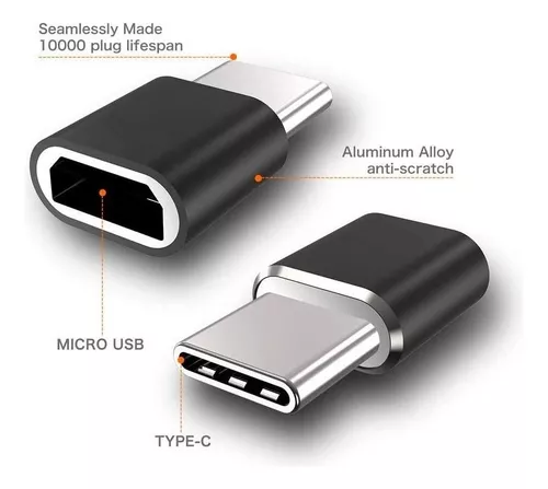 Adaptador micro USB hembra a mini USB macho Negro