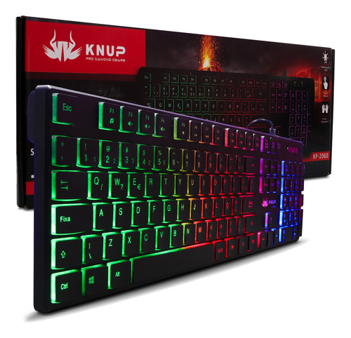 Teclado Gamer Semi Mecanico Ergonomico Para Computador Rgb