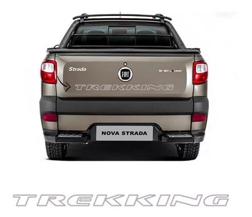 Faixa Traseira Fiat Strada Trekking Adesivo Prata Decorativo