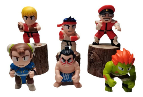 Figuras Street Fighter Ryu Y Ken Set 6 Muñecos Hadouken