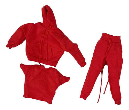 Nuevo Muñeca Escala 1/12, Ropa For Jugar En Casa, Roja
