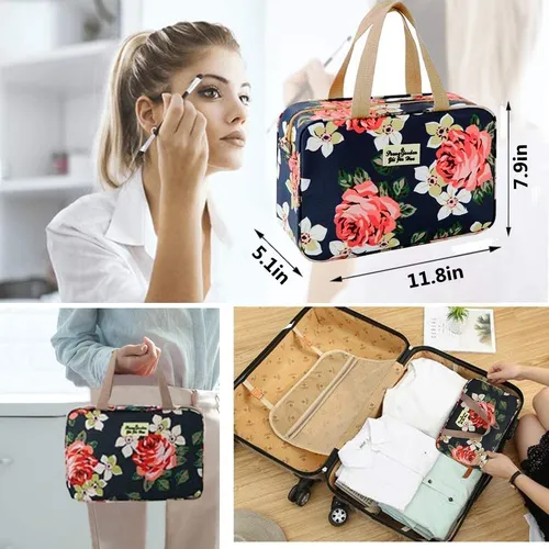 Hjkiopc Bolsa De Maquillaje Grande Para Mujer, Bolsa De Maqu