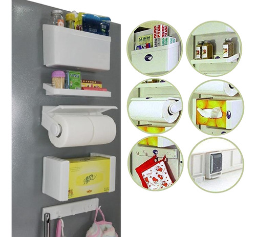 Organizador Cocina Magnetico De Nevera 5 Piezas Dispensador 