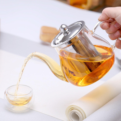 Tetera De Vidrio Transparente, Té De Kung Fu Soplado 400ml