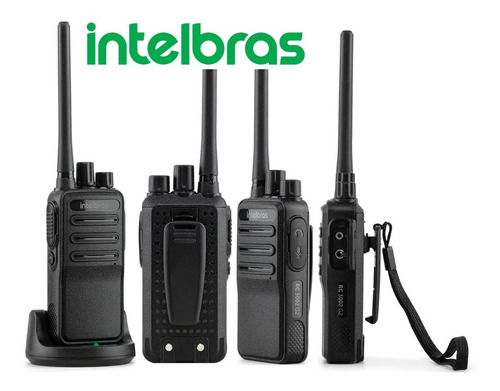 6 Rádio Comunicador Intelbras Rc3002 Longo Alcance 20km Bandas De Freqüência Uhf Cor Preto