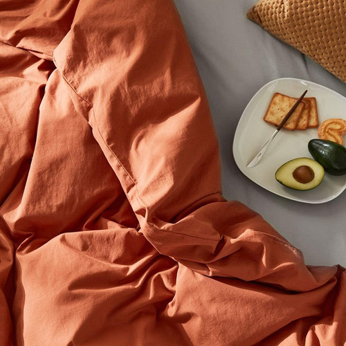 Imagen 5 de 9 de Ropa De Cama Color Caramelo Funda Nórdica Full Queen C...