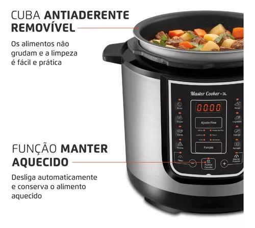 Panela de Pressão Elétrica 6 L Digital Preta Midea - Midea