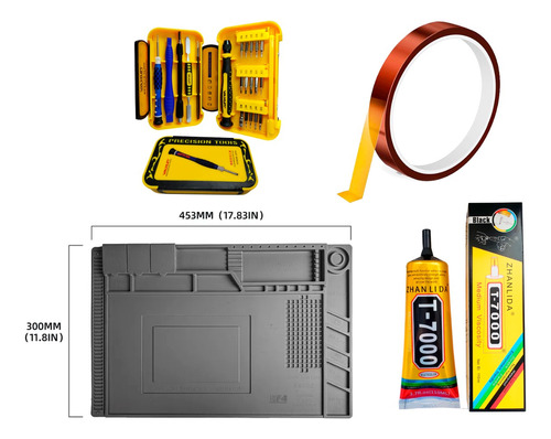  Tapete Antiestatico+cinta+ Pegante T-7000+ Kit Herramientas