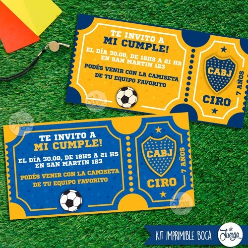 Kit Imprimible Boca Juniors Cumple Candy Texto Editable