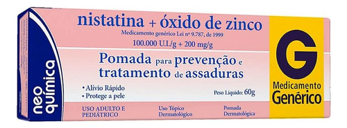 Pomada Creme Para Assadura Nistatina Óxido Zinco 60g Kit 3un