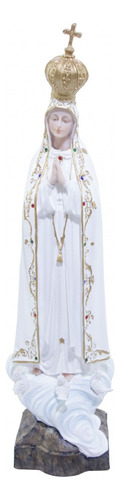 Nossa Senhora De Fátima Enfeite Religioso De Resina 48 Cm Cor Branco