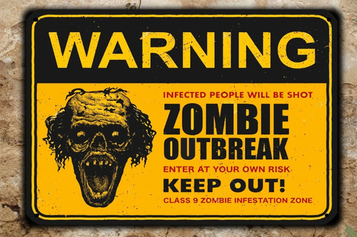 Imagen 1 de 3 de Cartel Chapa Zombies