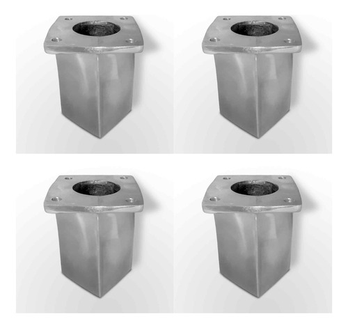 Pata Aluminio Pulido Cubo Regaton Pvc Pack4 Muebles Sillones