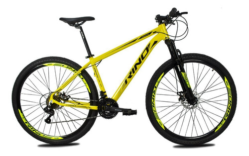 Bicicleta Aro 29 Rino New Atacama Shimano Cabo Embutido Cor Cor Amarelo Neon Tamanho Do Quadro 15