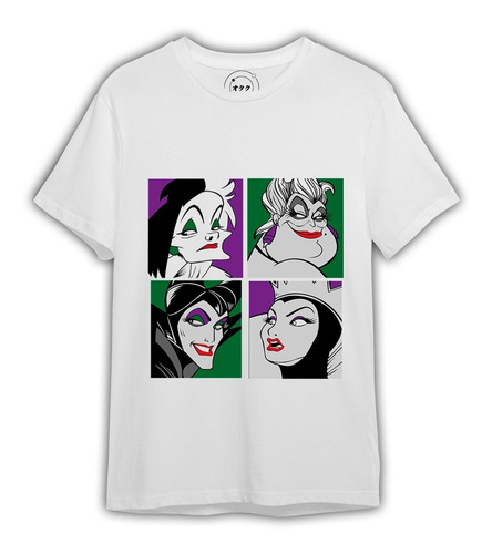 Imagen 1 de 1 de Polera Disney Cruela Villanas Vinilo Textil 100% Algodón
