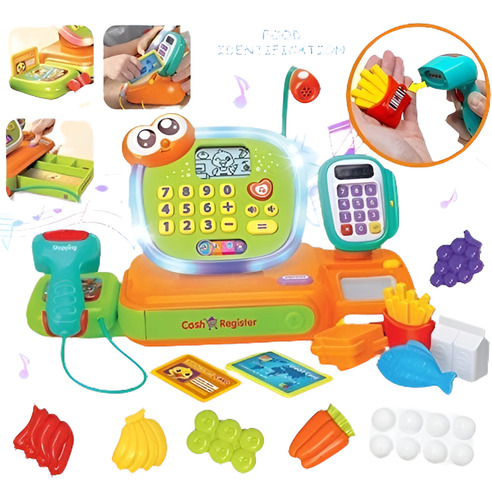 Joyin Smart Cash Register Pretend Play Cashier Con Escáner, 