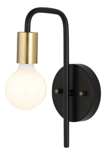 Elegante Lámpara De Pared Para Decoración Negro Y Dorado
