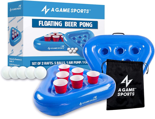 A Game Sports Pool Pong Rack, Inflatable Floating Beer Pong