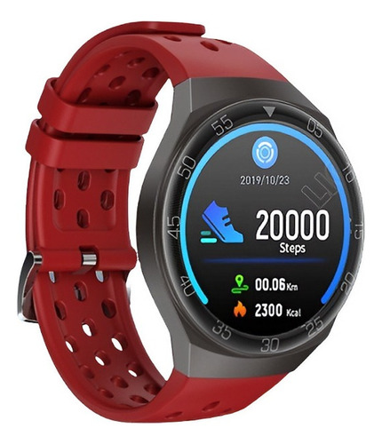 Smartwatch Lige BW0272 1.28" caixa de  liga de zinco  preta, pulseira  vermelha