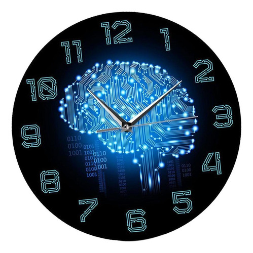 Reloj De Pared Arte Inteligente Cerebro, 12  Redondo Moderno