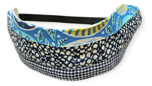 Vincha De Diseño Para El Pelo Tela Lgbt Upcycling Patchwork Patchwork Azules