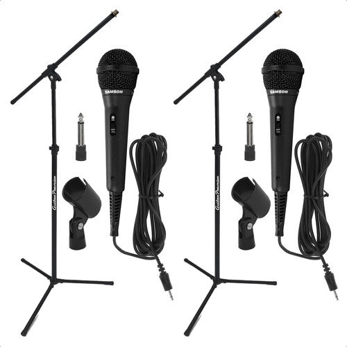 2 Microfono Samson R10s + 2 Pie + 2 Cables + 2 Pipetas Combo