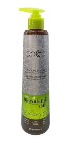 Shampoo Macadamia Oil Rocco 500ml Hidrata Fortalece Y Repara