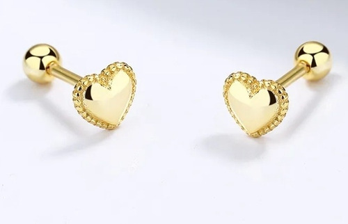 Imagen 2 de 2 de Aros 18 Kilates Para Bebe Atornillados.
