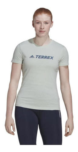 Polera Training adidas Terrex Classic Logo Mujer Rosada