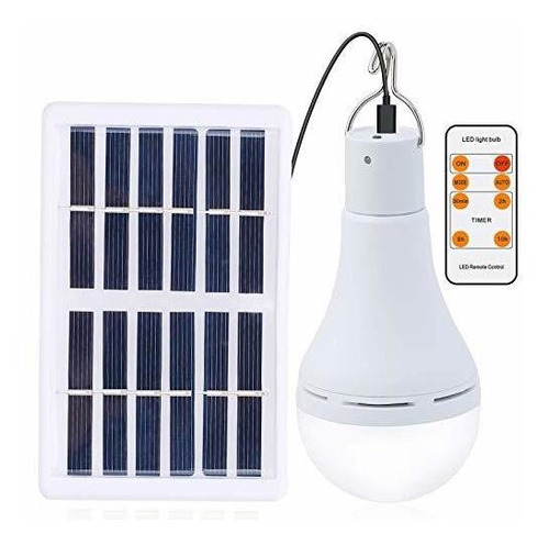 Focos Led - Afoskce Bombilla Solar Recargable Al Aire Libre 