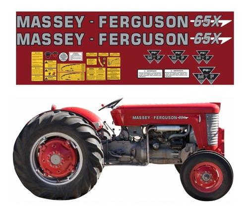 Decalque Faixa Adesiva Trator Massey Ferguson 65x