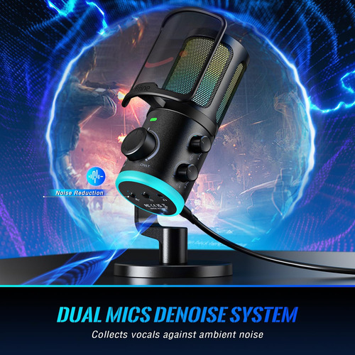 Fifine Micrófono Para Pc Gaming, Micrófono Streaming Usb ...