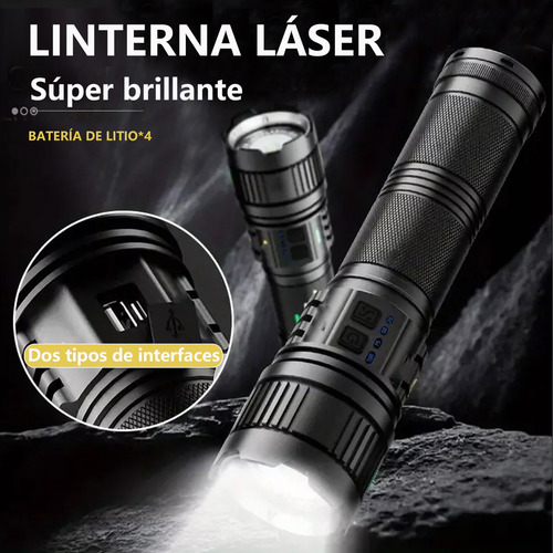 Ratorch Linterna Táctica Recargable Zoom 12000lm Con Batería Litio