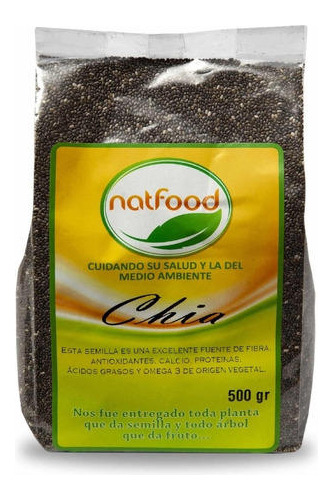 Chia Natfood Semillas Formato 500 Gr - Fibra, Antioxidante